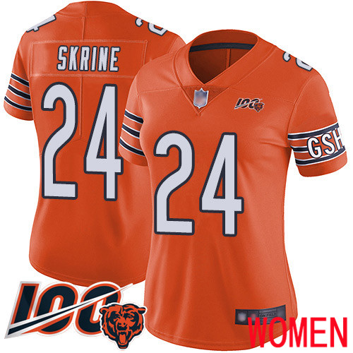 Chicago Bears Limited Orange Women Buster Skrine Alternate Jersey NFL Football #24 100th Season->women nfl jersey->Women Jersey